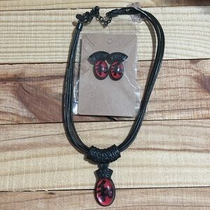 chico’s Asian Lucite pendant necklace and earrings